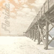 Florida Pier, travel scrapbook paper, Paper House P311