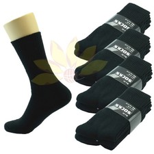 New 12 Pairs CREW Mens Solid Sports Socks Cotton 9-11 10-13 Black LOT USA LONG
