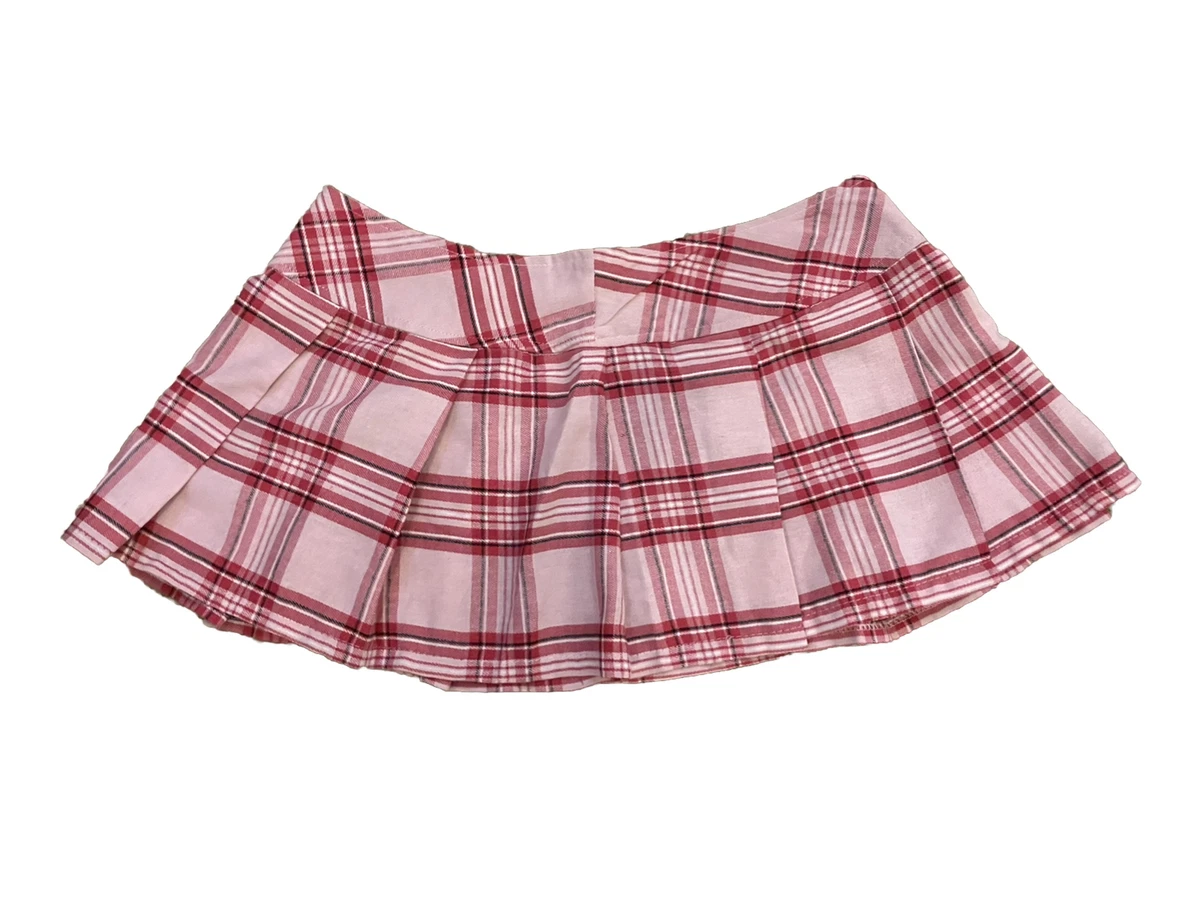 Pink Plaid Body Rage Mini Skirt Women s M Sexy Lingerie Fantasy eBay