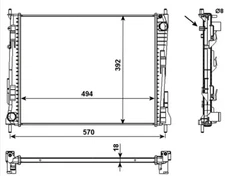 NRF 53992 radiator, engine cooling for Renault