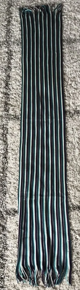 BUFANDA DE PUNTO MULTICOLOR COLDWATER CREEK verde azulado menta con flecos poliéster/rayón Foto 2 de 4