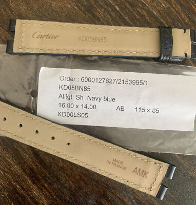 Cartier Must Watch Strap KD05BN85 Alligator Thin Shiny Navy Blue