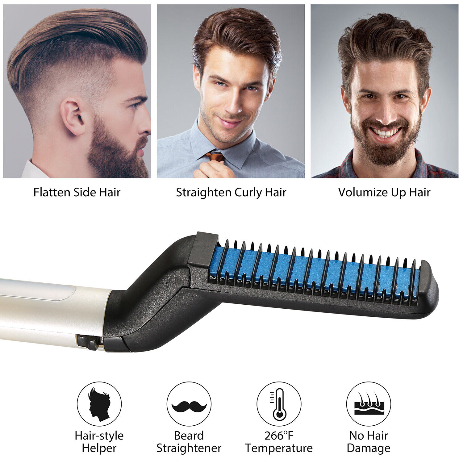 Beard Hair Straightener Quick Straightening Heat Comb Men Electric Hair  Styling | eBay