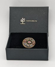 A Dainty Antique Italian Micro Mosaic Pin Brooch, Made With Venetian Millefiori 