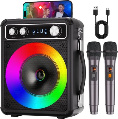 Wireless Karaoke Speaker with LED Light Effects, Ideal for Home Parties