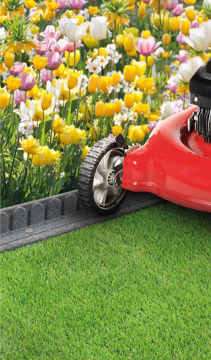 Garden Border 4ft Rubber Landscape Grass Lawn Mower Edging Section 120cm Grey eBay