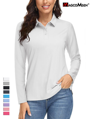 Women's UPF 50+ Golf Polo Shirts Long Sleeve Collared Casual Sports Work T-Shirt