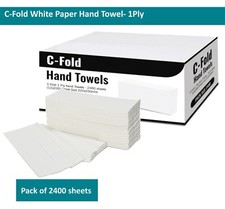 C-Fold Multi Fold Paper Hand Towels in White 2 Ply Case of 2400 Soft Tissues