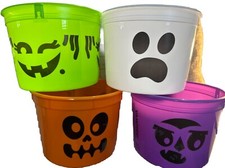 Set of 4 McDONALD'S Halloween Bucket Pail Boo Buckets Happy Meal Toys 2023