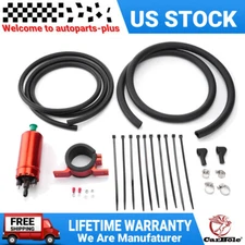 45-125 psi External Inline High Pressure EFI Fuel Pump w/ Bracket Kit For Walbro