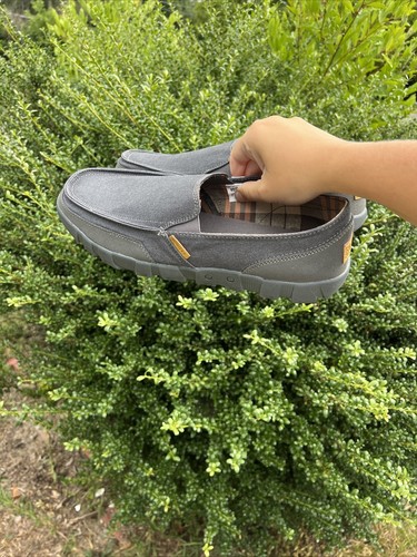 NEW Unbranded Gray Canvas Loafers Slip On Shoes Men Size 13 - Picture 10 of 14