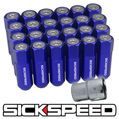 【CPC-L24】のいず SICKSPEED 24 PC BLUE/POLISHED CAPPED 60MM LOCKING LUG NUTS FOR