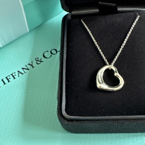 Tiffany&Co Elsa Peretti 5 Diamonds-Open Heart 16mm 16” necklace RRP £1,250