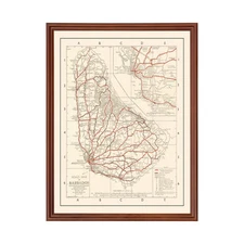 Old Map of Barbados 1956 - Vintage Barbados Art Wall Decor