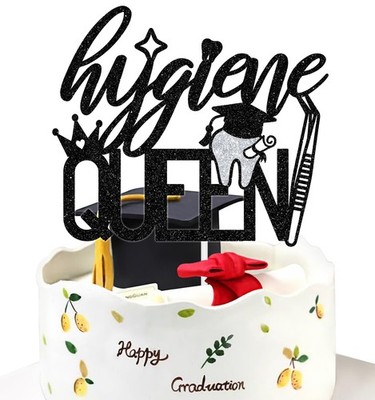 Hygiene Queen Cake Topper, Congrats Dentist Graduation Cake Decor, Holy Molar...