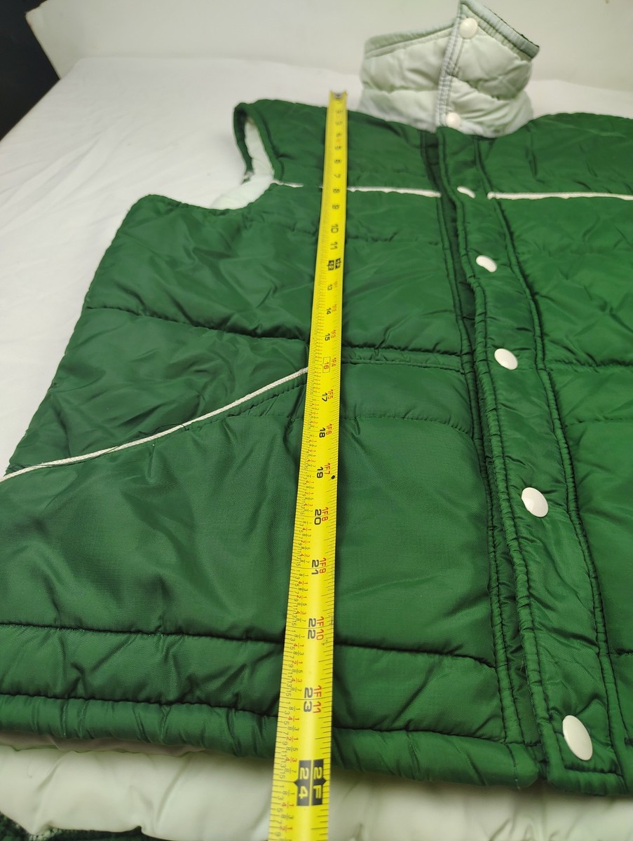 Vtg Men's MVP Corp Quilted Puffer Vest Sz Large Green Rope