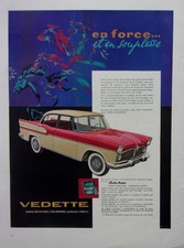 publicité  voiture  SIMCA-VEDETTE  MOT V8/84   ANNEE 1958  A 4941