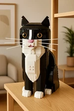 Whiskers for Tuxedo Cat Compatible: 21349! Choose Your Color. Complete Your Cat!