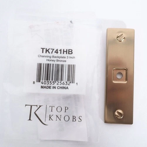 Top Knobs Channing Backplate 3 Inch Honey Bronze Door Hardware Made In China - Picture 1 of 3