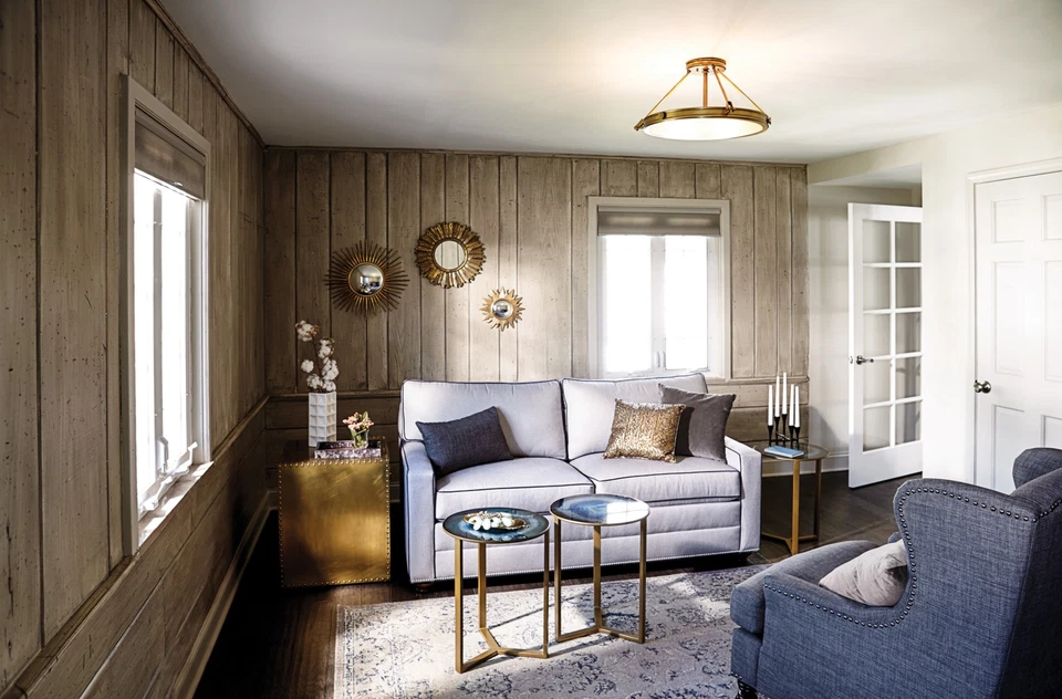 Collar Hinkley Lighting 3382 4 luces 22" W cuenco semi-al ras - latón Foto 3 de 4