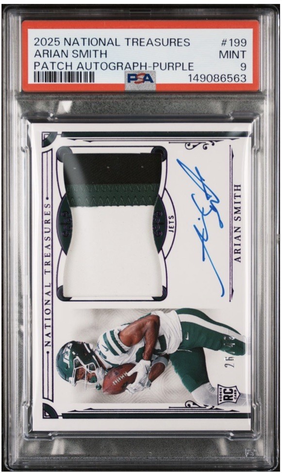 Arian Smith Panini National Treasures #199 Patch Autograph-Purple