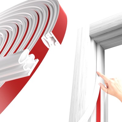 Weather Stripping, White D-Shaped Rubber Seal Strip for Doors/Windows, Self-A...
