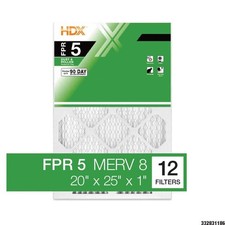 20 x 25 x 1 Standard Pleated Air Filter FPR 5, 12-Pack, Air Filters Replacement