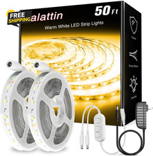 Warm White LED Strip Lights 50Ft, Led Lights Strip Dimmable Bright 24V 3000K