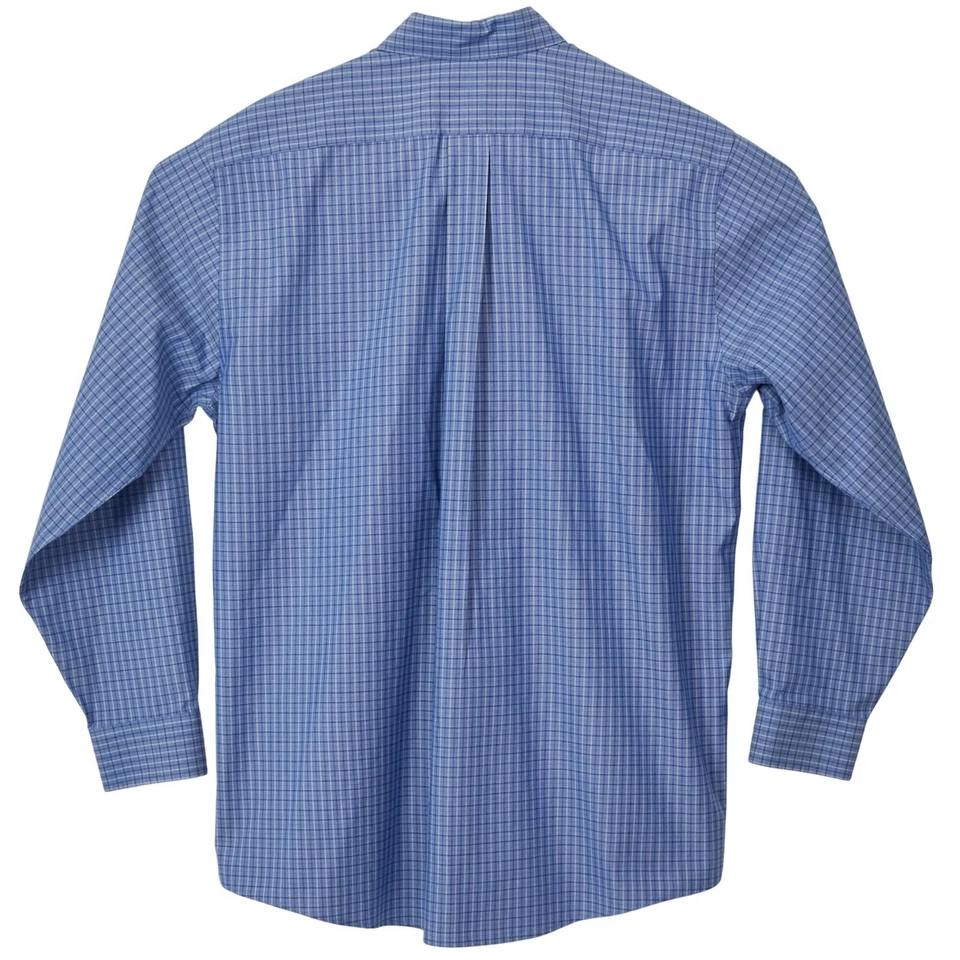 Camisa de vestir LL Bean manga larga abotonada para hombre 15 1/2 32 azul todo algodón Foto 4 de 4