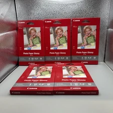 5 BRAND NEW SEALED CANON PHOTO PAPER GLOSSY 4" X 6"  50 SHEETS GP-701
