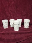 Set of 5 Vintage Westmoreland Old Quilt 8oz Milk Glass Tumblers 5.25 Inches