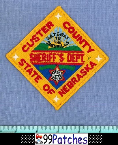 CUSTER COUNTY SHERIFF (Old Vintage) NEBRASKA Police Patch SAND HILLS GATEWAY 6G