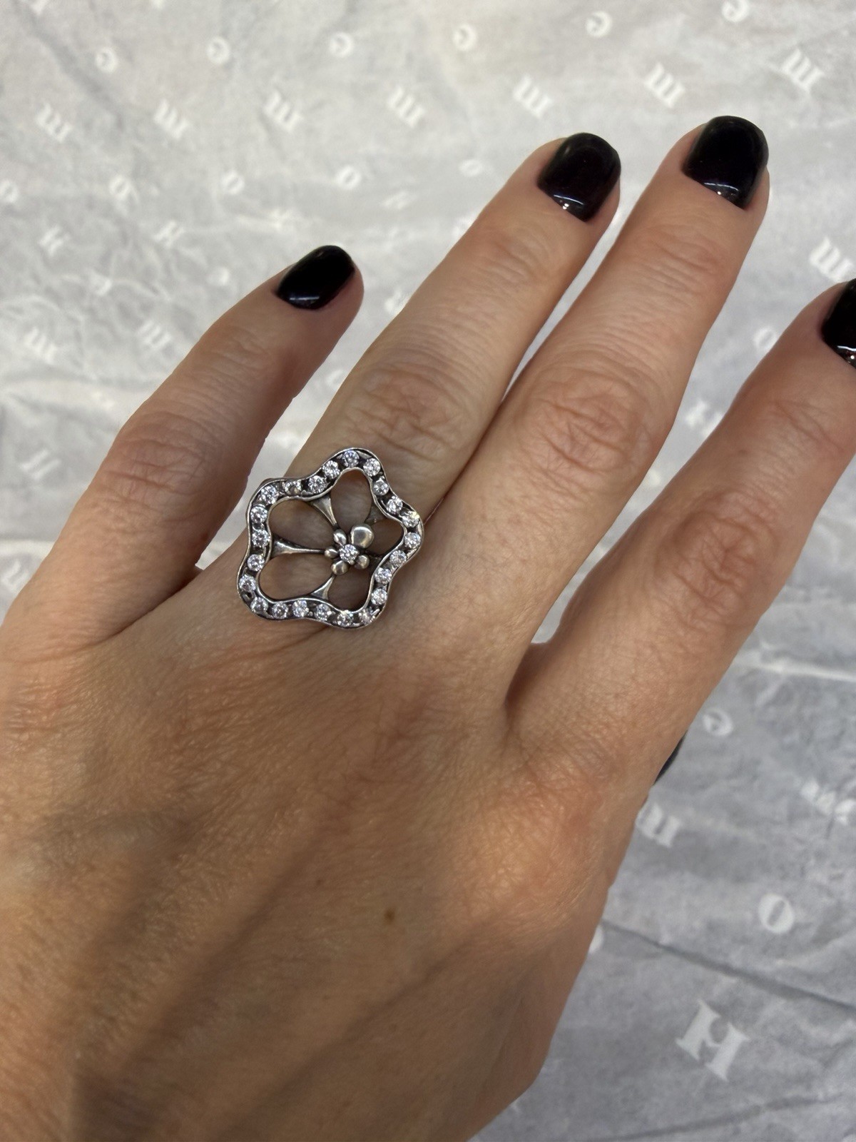 Sparkling Sterling silver ring Uk size L#29 image 6