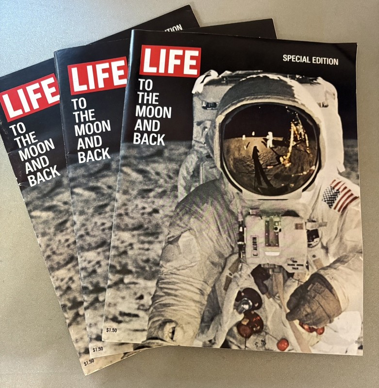 Qty 3. LIFE Magazine TO THE MOON AND BACK, 1969 NASA Moon Landing, SPECIAL EDN. 