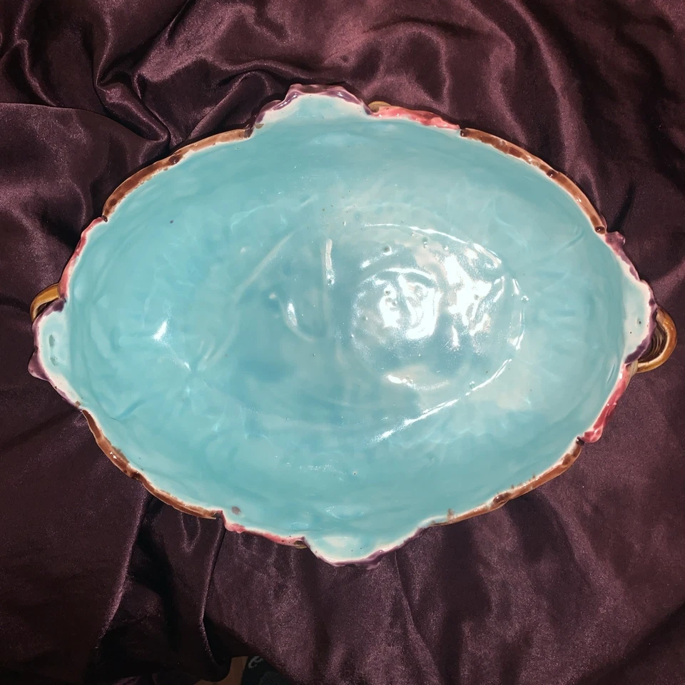 Antiguo cuenco de servidor de cerámica del siglo XIX Foto 3 de 4