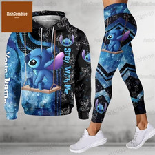   Cute Stitch Hoodie  Leggings Set   Lilo  Stitch Women's Sportswear  Gift