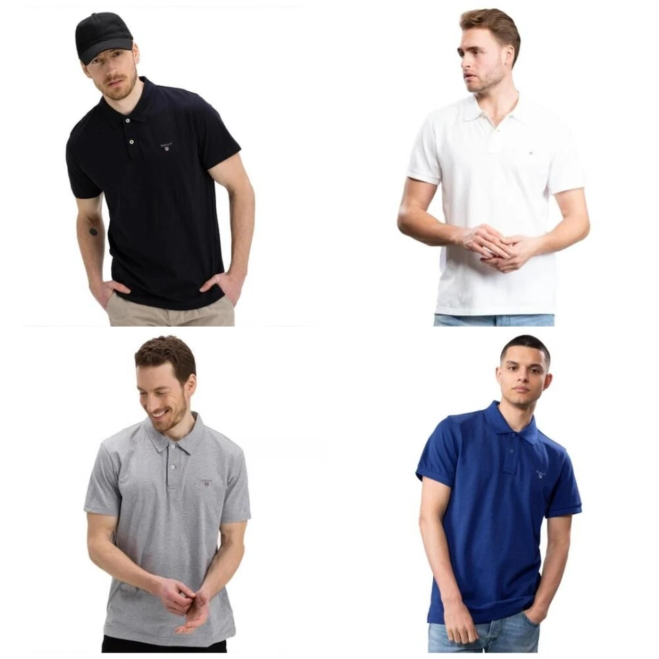 Gant Men's Polo Shirt Regular Fit Casual Cotton Short Sleeve Collared Shirt