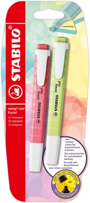 Textmarker Stab. SWING COOl Pastel Ed Rosa Grün