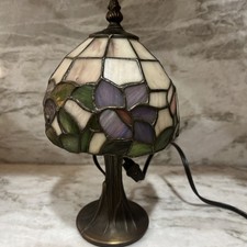 Vintage Tiffany Style Stained Glass Table Lamp-11