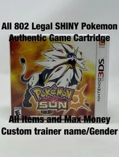 Pokemon Sun  | All 802 Shiny Pokemon + Max Items | 3DS Pokemon Home | Authentic