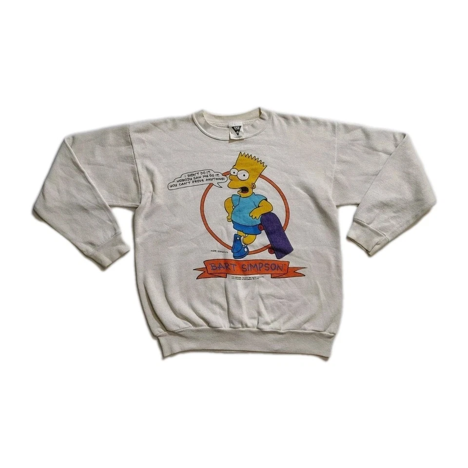 Винтажная мужская толстовка SSI Bart Simpson одинарный шов I Didn't Do It большой размер 90  - Изображение 2 из 4