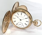 1896 Very Nice WALTHAM R/Gold Full Hunter Gents Pocket Watch. Serviced. Antique