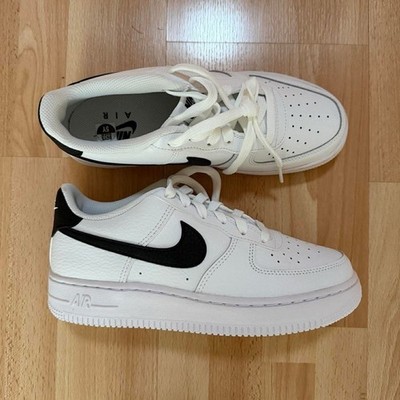 Nike Air Force 1 White/Black Low Top Leather Men's Athletic Sneakers