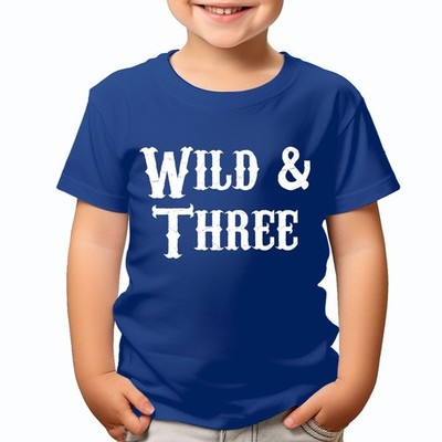 Wild And Three Third Birthday Gift For 3 Year Old Adventure Kids T-Shirts #T490
