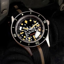 20ATM 40mm Tandorio Black Dial Luminous NH35 Automatic Mens Watch Sapphire Glass