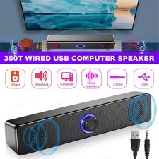 Stereo Bass Sound Computer Speakers 3.5mm USB Wired Soundbar for Desktop Laptop