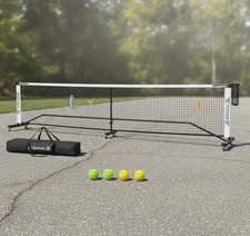 Portable Pickleball Net Set, 22 FT, 11 FT, Ball Collector, 4 Balls, Carry Bag