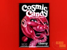 Cosmic Candy Cherry candy package art 2x3" fridge/locker magnet vintage