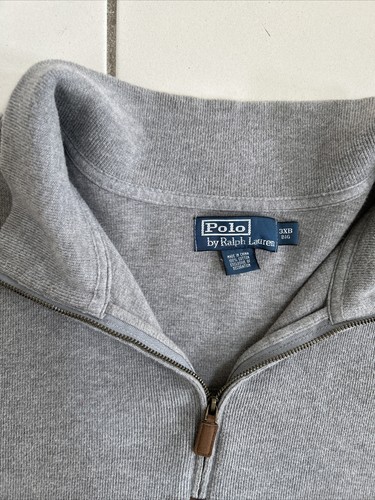 Polo Ralph Lauren 1/4 Zip Pullover Sweater 3XB Big Gray Mock Neck EUC - Picture 4 of 9