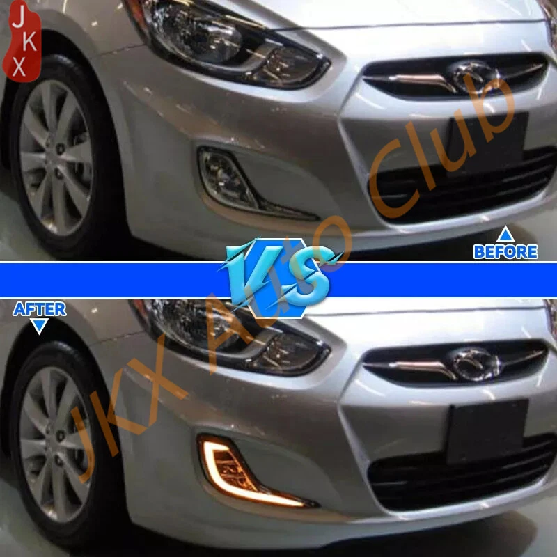 Светодиодные дневные ходовые огни противотуманные фары x для Hyundai Accent Solaris 2012-2016 - Изображение 2 из 4